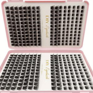 1pc Diy Eyelash Extensions Kit - Individual Cluster Lashes, D , Multiple Lengths, Unscented, At Home Makeup Book