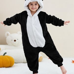 Dieren Capuchon Onesie Kinderen Flanellen Kleding 4-12J voor Herfst en Winter