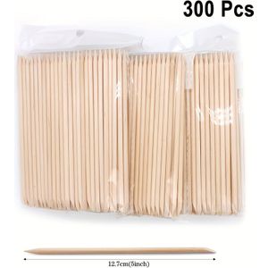 300 stuks stokje van oranje hout, 5 inch nagelriemverwijderaar, geil nagelpeddel, groothandel nagelcadeau