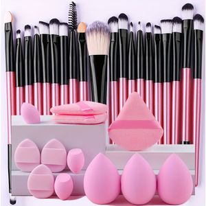 32st/20st/12st Premium Make-up Kwasten Make-up Gereedschap Volledige Set - Professionele Oog, Foundation, Poeder, Blush, Oogschaduw, Wenkbrauw, Concealer Kwasten - Perfect voor Beginners