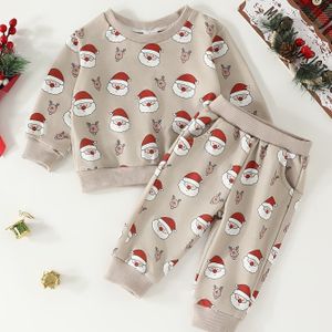 Baby Schattige Cartoon All- 2-delige Outfits, Peuter Kerst Casual Trui Top Broek Set