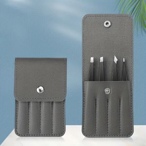 Roestvrijstalen wenkbrauwpinset vier-delige set in kleurrijke roze zwart draagbare wenkbrauwset haarverwijdering baard en wenkbrauwpinset