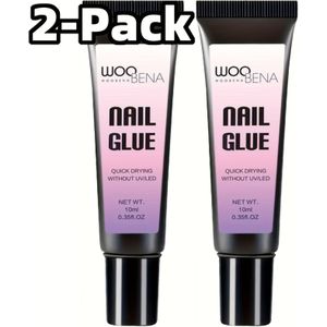 2 stuks Sneldrogende Nagellijm Gel, 10g Loodvrij, Geurloos, Sterke Hechting voor Press-On Nails & Acryl Tips, Lamp Niet Nodig, Langdurige Binding