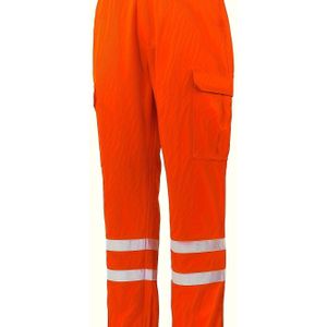 Heren Cargobroek, Lange Broek in Oranje, Rood, Blauw, Multi-Zakken Outdoor Stijl, 1st