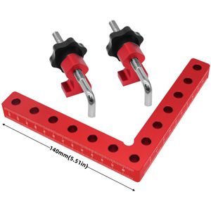1 Set 90 Degree Positioning Squares Right Angle Clamps, Aluminum Alloy Fixing Clip 4.7 And 5.5 Inch Woodworking Carpenter Corner Clamping Square Tool For Picture Frame Box Cabinets Drawers