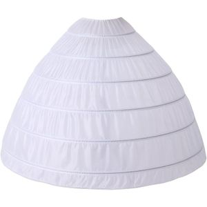 Koninklijke Hofstijl 6-Ring Bruidspetticoat - Prinsessen Trouwjurk Ondersteuning, Polyester, Alleen Handwas, Geschikt voor Maten 2-18