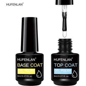 Gel Polish en Base Coat 2-delige Set Glans Effect Langhoudende Nagellak Perfect Cadeau voor Vrouwen