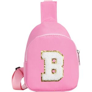 1pc Pink 26 Letter Fanny Pack, Stylish And Simple, Modest Capacity, Small And Storage Bag, Suitable For Trends, Suitable For Use As A Holiday, Birthday Gift