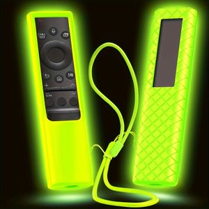 Hoes Compatibel met for Samsung Solar Afstandsbediening, Hoes Compatibel met for Samsung Smart TV Afstandsbediening Glow in The Dark Universele Siliconen Hoes met Lanyard