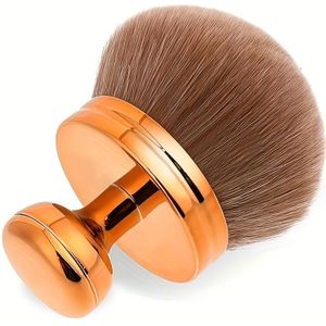 Multifunctionele Gezichtsborstel Bid, Extra Koperen Gemengde Zelfbruiningsrugapplicator, Zorgt voor Vlekkeloze Make-up Zonder Strepen, Geschikt voor Ovaal Gezicht en Benen Kabuki Borstel
