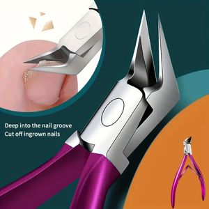 Scherp Nagelknipper met Dode Licht Beige Verwijderaar, Roestvrijstalen Teennagelschaar voor Dikke en Ingroeiende Nagels - Thuis Pedicure Gereedschap