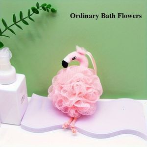 Flamingo Design Exfoliërende Home Spa Douche Loofah Spons Badbal, Pouf Mesh Borstel, Bad Spa Puff Schrobballen voor Gezicht Lichaam, Rijke Schuim Bubble, Douche Loofah, Bad Spons, Bad Puff