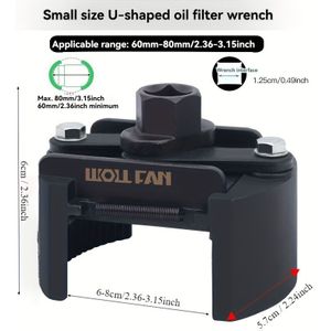 Verstelbare U-vormige Oliefilter met Twee- Ontwerp - /Achteruit Mechanisme, Zware Filter voor Auto Motoronderhoud, Mechanic's voor Oliefilter Verwijdering (Compatibel met de Meeste Voertuigen)