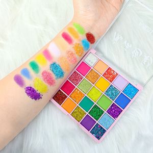 25-kleur glitter oogschaduw palet - levendige matte, glinsterende en glitterende effecten, perfect voor op het podium en vakantie make-up, kleurrijke mineralen oogschaduw mengsel