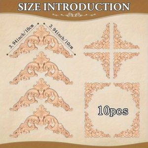 10pcs Elegant Wooden Applique Set - Diy Decorative Corner Trims For Furniture, & Customizable Designs