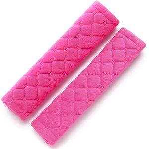 Pair Of Soft Car Seat Belt Shoulder Pads - Plush Quilted Cushion Covers With Diamond Pattern, (purple/white/pink/light Blue) For & Style During Drives