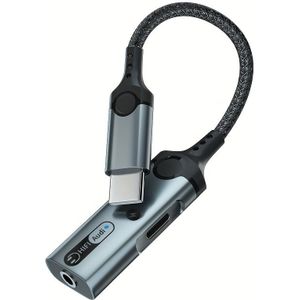 Type-c naar 3.5mm hoofdtelefoon + oplaad twee-in-een converter met DAC chip PD 60W snelle oplaad, geluidsloze kwaliteit