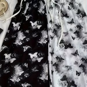 2 stuks! Tie-Dye- Inkt Schilderij Zomer Casual Broek Vrouwen Tie-Dye Chinese Losse Hoge Taille Verlengde Wijde Broek