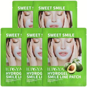 ILISYA Collageen Lip Circle Patch 5 stuks, met Nicotinamide en Hyaluronzuur componenten, hydrateert de huid rond de lippen en houdt het levendig, vakantiefeestcadeau