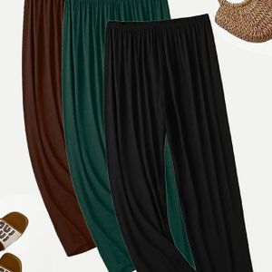 3-delige set modieuze casual sportieve plus-size damesbroeken in zeven-achtste lengte