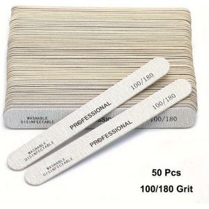50 Stks/partij Nagelpolijsten Bestanden, Schuurstrip Wrijven Strip, Dubbelzijdig Polijsten Strip Nagelvijlen, Manicure Pedicure Tool
