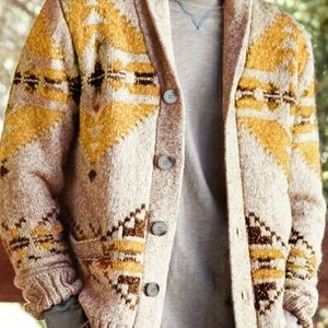 Casual Heren Trui met Geometrisch - Gebreide Pullover met Knoopsluiting, Pasvorm voor Casual , Hoogelastische Stof