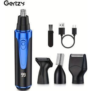 GERTZY 4-in-1 Multifunctionele Elektrische Neushaartrimmer voor Heren, Baardtrimmer, Kanten Trimmen, Elektrische Scheerapparaat, USB Opladen, Cadeau voor Heren, Perfect als Vaderdagcadeau