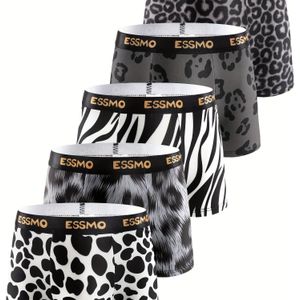 5-delige set Licht Luxe Heren Boxershorts, Alledaagse Basics,Dagelijkse Essentials,Modern Ontwerp,Stijlvolle Boxers,Machinewasbaar,Zacht Stof,Premium Ondergoed,Multipack Ondergoed,Kantoorkleding