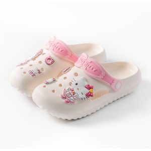 Sanrio Hello Kitty 'Roze & Paarse Schattige Roze Strik & Hello Kitty Gezicht Sandalen - Lichtgewicht Ademende Instap Slippers, Lage Binnen/Buiten voor & (Sanrio Karakter Ontwerp)