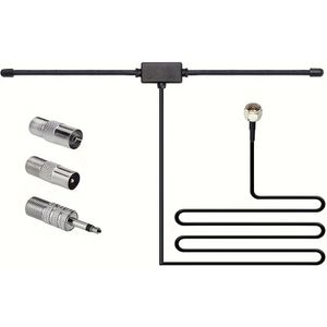 1 stuk Mannelijk naar 3.5mm Mono Koaxiale FM-radioantenne voor Auto & TV - 75 Ohm 300cm Zware Metalen Antenne met 12dB Versterking, 300cm Koaxiale Kabel, Temperatuurbereik van -20°C tot +80°C