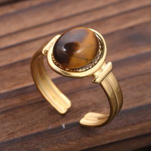 1 Elegante Gouden Tint Roestvrijstalen Ovale Harssteenring voor Vrouwen - Retro Minimalistisch Ontwerp, Perfect voor Dagelijks , Feesten en Speciale Gelegenheden