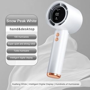 1 stuk Nieuwe draagbare handventilator, 13000 RPM, instelbare snelheid (1-100), oplaadbare persoonlijke ventilator, kleine föhn met digitaal display