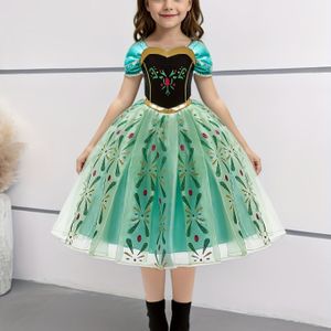 Betoverende Sprookjesprinsessenjurk voor Meisjes 3-12 - Dromerige Zwarte & Blauwe Bodice met Roze Accenten, Knielengte, Korte Mouwen - Perfect voor Feestjes