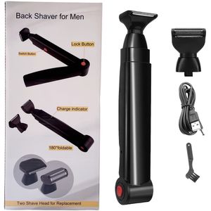 Herkenbare elektrische rughaartrimmer voor heren met 2 schokabsorbers, telescopische kop, armkinbaardtrimmer