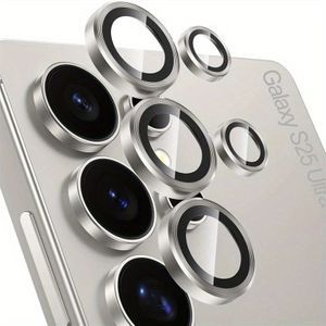 2pcs 9d Rear Tempered Glass Titanium Alloy Camera Lens Protector Cap For For Galaxy S25 S24 S23 Phone Tempered Lens Film Phone Accessories
