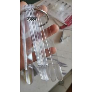 50 stuks Nagel Oefentips Display Set - Herbruikbare Transparante Gel Polish Palet voor Manicure Training, Kleurmatch Tool