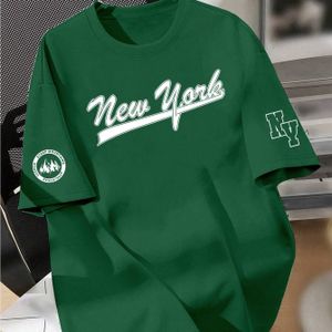 New -Geïnspireerd Heren Trendy Zwart T-Shirt - Casual Zomer Mode met Witte "NEW " Print, Ronde Hals, Korte Mouw, Stretch Polyester Stof, Machinewasbaar