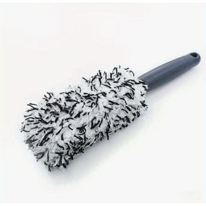 1pc Microfiber Car Wheel Brush - Pp Handle Tire Cleaning Scrubber - Auto Detailing Rim Dust Remover For Cars, Motorcycles, Trunks - Efficient Vehicle Wash Tool