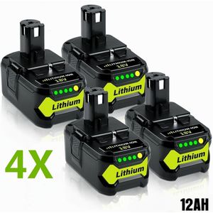 4pack 18v 12.0ah Battery Replacement Compatible With Ryobi 18v Lithium-ion Battery P105 P107 P108 P109 Cordless Tool Battery