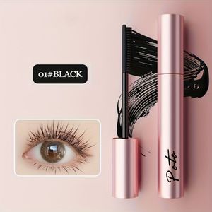 Zes Wervelende Krullende Mascara met Waterdichte, Zweetbestendige en Vlekbestendige Wimpers - Creëer Gemakkelijk Gevormde Zonnebloemwimpers (Zwart en )