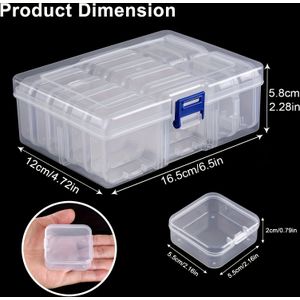 14/30pcs Clear Plastic Bead Storage Boxes With Hinged Lids - Versatile Organizer For Beads, Crafts, Jewelry & Diy Nail Art Accessories, For Easy Visibility, Bead Storage