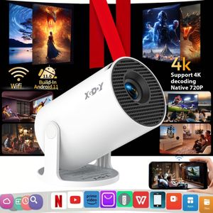 Drabare XGODY Projector, 260 ANSI Lumen HD Projectie, Ondersteunt 4K, Laag Geluidsniveau, 180° Flexibele Projectie, Home Theater Mini Projector