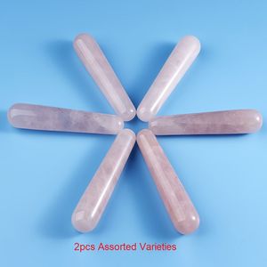1pc/2pcs Natuurlijke Rozenkwarts Massage Wand voor Puntige Stok Gua Sha Massage Tool Ontspannende Wand - Perfecte Cadeau voor Familie, Vrienden en Geliefden, Kerst en Valentijnsdag Geschenken