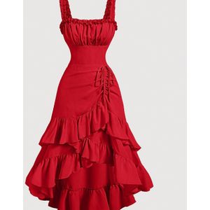 Plus Size - Romantische Vintage Jurk met Zoom voor Dames, Plus-Size