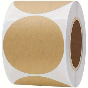TEMU 1 Rol, 300 Vellen, 51mm Ronde Nep Leren Zelfklevende Etiket Rol, 40mm Buis Kern, Materiaal, 2 Inch Ronde Maat Etiket, Universele Stijl