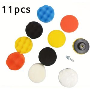 11st/24st/38st 3.0-inch Polijstpads, Auto Schuimboor Polijstpads Set, Spons Kussen Polijsset, Koplamp Reparatie Set met Wollen Pad