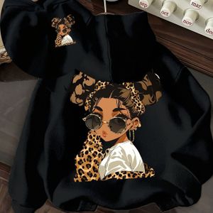 Meisjesmode Cartoon Meisje Dubbelzijdig Bedrukte Lange Mouwen Hoodie