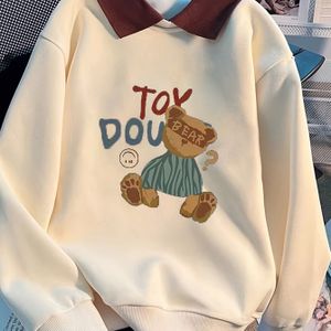 Meisjes Mode Hoodie met Trendy Revers, Lange Mouwen Lente/Herfst Schattige Top voor Middelgrote en Grote Maten