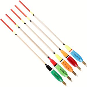 Fishking 5pcs Carp Fishing Floats - Durable Wood Bobbers With Assorted Weights For Freshwater & Saltwater Angling, Ideal For Carp Fishing, Fishing Accessories, Without Battery