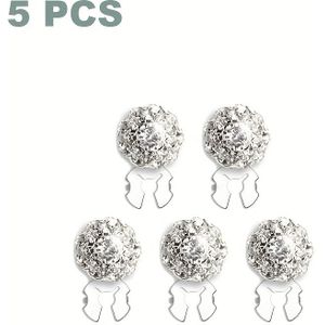 5 stuks Rhinestone Covers voor Vrouwen, Covers, Afneembare Clip op Covers, Fancy Knoppen voor Kleding, Snaps met Pliers Press voor Jurk Pak Tux Shirt Accessoires, Lood Kleur